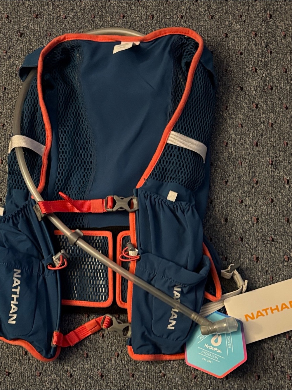 Natan Blue and Orange Hydration Running Vest